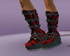 ladys red goth boots
