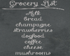 grocery list chalkboard