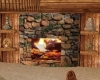 Rustic stone fireplace