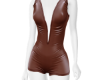 Leather Romper - Brown