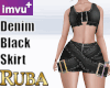 Denim Black Skirt