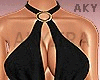 #Black Drape Ring Dress
