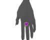 Ring 3 Heart Purple L