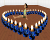blue rose heart candle