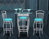 Table Chairs Blue/White