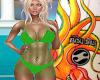 Green Bikini w/Fishnet