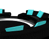 Black/Teal Circle Couch