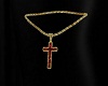 ruby/gold cross necklace