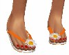 ORANGE DAISY FLIP FLOPS