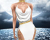 White Gold Cowl Dress