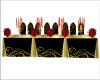Gold, Blk Red Head Table