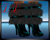 Black Fur Boots Cyan