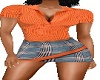 orange sue skirt outfit