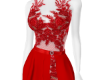 c| red lace dress
