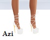 White Lace Up Heels