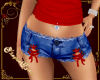 SE-Red Laced Jean Shorts