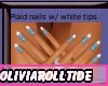 Plaid nails & white tips