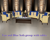 LGZ Tan/Blue Sofa Group