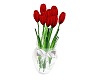 red tulips in vase