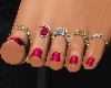 dj pink toes/rings