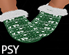 X Green Xmas Slippers W