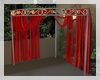 Red corner drape