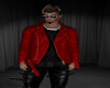 S~ Red Leather Jacket M