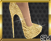 gold sequin heels