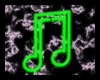 Neon Green Music Notes