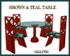 BROWN & TEAL TABLE