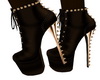 Brown/Gold Spiked Bootie