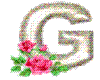 G WITH ROSES AND GLITTER