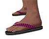 Pink Black Flip Flops M