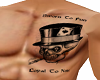 Skullman chest tattoo