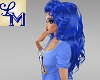!LM Long Blue Nessa Curl