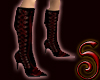 Blood-Red Side Tie Boots