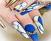 Nails Blue White