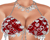 Heart Red Chains Bra