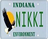 {v} Nikki Licence Plate