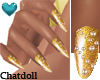 C)Gold Nails Pearl drops