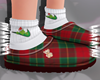 C! Plaid Slippers Santa