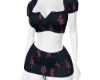 Navy Floral Skirt  set