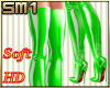 SM1 PVC Thigh Boots Neon