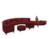 Long red Leather  couch