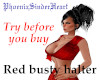 Busty red halter