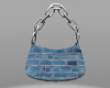 K blue silver handbag
