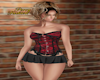 red corset & skirt set