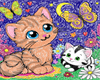 Floor Drawing Kittens