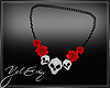 necklace Skull&roses*YEL