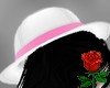 Rain Pink and white hat